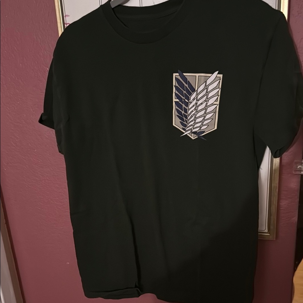 Men's Black Graphic T-Shirt attack on titan